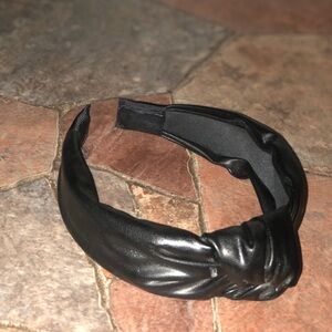 Black Leather Knotted Headband